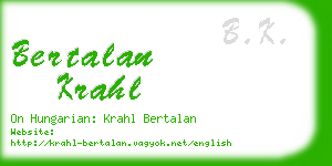 bertalan krahl business card